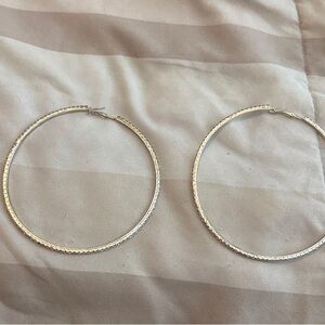 Mainstays Textured Silver Hoop Earrings
